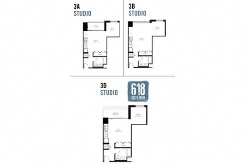 Studio with Den 518- 605 sq. ft.